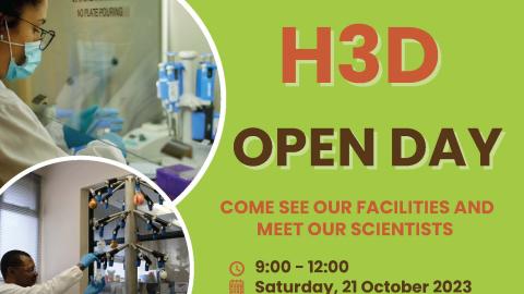 Advert for H3D Open Day