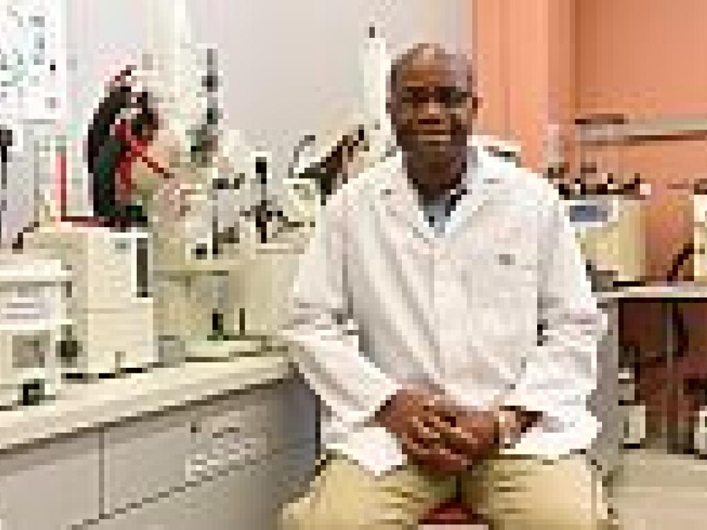 Professor Kelly Chibale, the director of Africa's first integrated drug discovery and development center, H3D, at his laboratory at the University of Cape Town. Credit: Michael Hammond Professor Kelly Chibale, the director of Africa's first integrated drug discovery and development center, H3D, at his laboratory at the University of Cape Town. Credit: Michael Hammond
